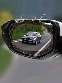 2 paquetes de película antilluvia para espejo retrovisor izquierdo del coche, que mejora la y la visibilidad con un revestimiento PET resistente a las inclemencias del tiempo para una conducción suave bajo la lluvia y la niebla, película antivaho y resistente al agua que cubre todo el espejo, pegatinas y accesorios para coche, accesorios de camión para Halloween, accesorios de coche para mujeres