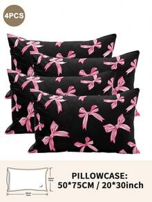 1个/2个/4个可爱蝴蝶结印花枕套（不含枕芯），柔软舒适，四季皆宜 - 彩色 - 查看 22