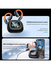 HTC NE27 Bluetooth Headset With Intelligent Translation Function, Comfortable Ear Hook Style, Digital Display, Portable And Lightweight For Office Use, Black - Black - View 5