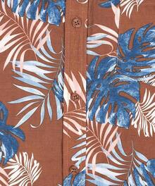 Men's Hawaiian Floral Shirt Short Sleeve Casual Button Down Shirt Summer Holiday Beach Shirt For Menhalloween - 棕藍色離開 - 查看 5