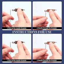 大眼钢缝纫针套装 | 手缝针套装 | 锋利防锈钢绣花针，适用于刺绣十字绣、纱线、挂毯和织物修补 - 彩色 - 查看 5