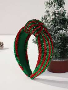 1pc Women's Fashionable Vintage Elegant Hair Accessory/Headband, Shiny /Sequin Decor, Twist Design For Crown Height, Stylish Headband For Daily Wear/Versatile ,Beauty ,Hair Band ,Diadema ,Hair Hoop