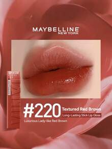 Maybelline 美宝莲亲吻唇膏唇彩，防晕染，防水，哑光，持久，亮泽 - #220 質感紅棕 - 查看 9