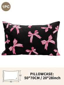 1个/2个/4个可爱蝴蝶结印花枕套（不含枕芯），柔软舒适，四季皆宜 - 彩色 - 查看 33