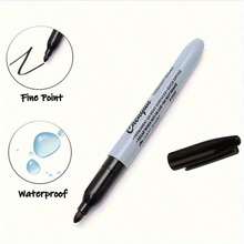 6-Pack High-End Fine Tip Black Marker Pen Box - Quick-Drying Waterproof Ink, Precise Writing Without Smudging, Medium Tip Suitable Office, Study, And Hand-Drawn Scenes, Combining Professional Quality With Fashionable Appearance - 6 Pieces Black - View 2
