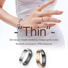 FONADA Smart Ring Ultra Narrow Heart Rate Monitor Comfortable Sleep Ring Health Fitness Tracker Pedometer Step Counter Calories Waterproof Ladies Smart Rings For Women Men Anillo Inteligente, Ideal Father's Day, Mother's Day And Birthday Gifts, Free Shipping - 銀色 - 查看 8