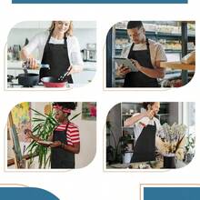 Delantales ajustables de algodn con 2 bolsillos y bandana, 1 2 Paquete de 3, delantal de cocina para mujeres y hombres - Talla Única + 2 bolsillos + bandana + 1 paquete - Royal - Ver 6