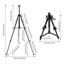 Caballete trípode negro, soporte de caballete de altura ajustable con bolsa de transporte