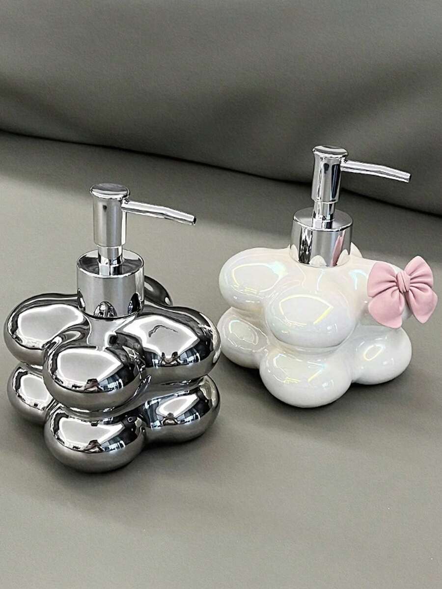 1 chai đựng sữa tắm bằng gốm sứ trang nhã, hình đám mây, thiết kế hai đầu bơm, thích hợp cho gia đình/khách sạn/ký túc xá, chai đựng sữa tắm có thể tái sử dụng, chai có vòi bơm. - Nhiều màu - Xem 1