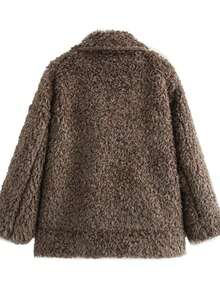 Luxuriöser Fake-Pelz flauschiger offener Mantel, langärmeliger Wintermode-Mantel, ein auffälliges Stücke, elegante Abend-Jacke, eine reizvolle Wahl für Feiertagspartys - Damen Jacke Mantel.