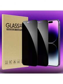 قطعتان من واقي الشاشة المضاد للسقوط والحفاظ على الخصوصية متوافق مع هاتف 15/15برو/15بلس/15برو ماكس/16/16برو ماكس