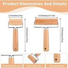 - Juego de 2 rodillos de madera para hornear antiadherentes, para panadera, pasta de pizza, en forma de, para omelette, galletas, dumpling en el hogar, cocina, hornear, cocinar - Color de madera original - Ver 3