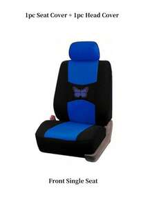 通用蝴蝶图案汽车座椅套（9件套/4件套）| 兼容安全气囊，防水透气。9件套（5座）包含：2个前排座椅套、1个靠背套、1个后排座椅套和5个头枕套。4件套（2座）包含：2个前排座椅套和2个头枕套。