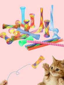 Cat Spring Toys, Cat Tube Spring Toys Indoor Cat Interactive Cat Toys, Plastic Spring Coil Attracts Cats To Pat, Bite, And Hunt (Random Color),Valentine's Day, Gifts For Cats/Dogs