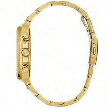 Guess Reloj de cuarzo multifuncional con esfera de reloj vintage, acero inoxidable, esfera negra, accesorio de playa de verano lujoso, pulsera de acero casual y encantadora para hombre de estilo de negocios, como regalo para ella y él, aniversarios, Día del Padre GW0703G2/GW0703G4/GW0703G5/GW0703G6