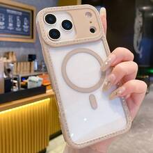 【よく売れる】i Phone 17Air 16 15 14 13 12 11 Pro Max 15 14 Plus対応 ラグジュアリーグリッターラインストーンマグネットクリアケース ワイヤレス充電対応 バックカバー, エレガントな携帯電話アクセサリー,スタイリッシュカバー,プレミアム素材,耐久性のあるケース,保護カバー,ファッション愛好家,彼女へのギフト - カーキ - チェックする 9