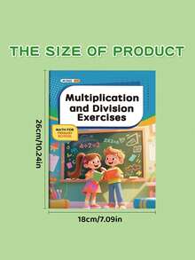 1 Peça Livro de Exercícios de Multiplicação e Divisão para Crianças com 48 Páginas, Adequado para Exercícios de Multiplicação e Divisão no Jardim de Infância e Pré-Escola, Um Livro de Escrita Divertido para a Educação Inicial, Presente Requintado, Livro de Exercícios, Livro de Escrita em Inglês Divertido e Durável, Útil para a Preparação de Volta às Aulas, e Também Adequado como Presente de Festa de Natal