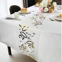 1/2pc 11inch*118/196/393inch Foil Printed Birthday Number Table Runner, Suitable For Festivals, New Year, Christmas, Halloween, Wedding, Birthday Party And Daily Use - Multicolor - View 4