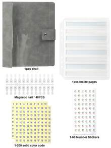 Libro de exhibición de 48/96/144 colores de uñas con imán de succión, hojas sueltas, placa de prueba de color desmontable y cubierta de PVC transparente de alta gama para estudios de uñas y entusiastas del arte de uñas