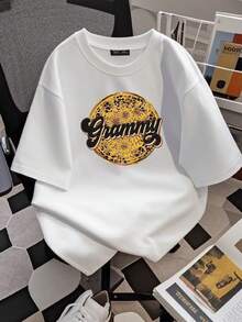 180g pure Cotton Grandma Shirt for Mother's Day, Gift For Grandma, Women Leopard Tshirt, Sunflower Grandma T Shirt, Retro Grandma Shirt, Leopard Grandma Tee Soft Summer Casual designer clothes female women Print Round Neck Short Sleeve Top For Everyday Wear - Blanco - Ver 2
