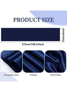 2pcs/10pcs Navy Blue Satin Chair Sash Knot Silk Wedding Chair Ribbon Bow Belt Party Wedding Chair Sash Tie For Birthday, Event, Hotel, Restaurant, Ceremony, Banquet Decoration