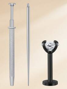 3pcs Funky Stainless Steel Cubic Zirconia Lip Studs For Women For Daily Decoration, 16G Lip Piercing Jewelry Lip Rings Studs With Puncture Tool Internal Thread Lip Studs Nose Stusd Helix Conch Tragus Earrings Studs, Set 2mm 3mm 4mm CZ