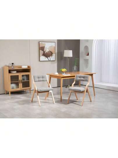 HOMEFUN Folding Chairs Cushion, Wooden Padded Pack, Portable Assembled Dining Stoel Guests Kitchen Office Wedding Grijs view 5