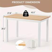 Modern Minimalist 4-Seater Kitchen Table Solid Knot-Free Pine Wood Dining Table, Light Brown, Perfect For Home & Office - 淺棕色 - 查看 3