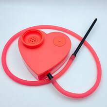 Conjunto de narguilé com 1 mangueira, vaso de acrílico para narguilé, tigela e capa de silicone, estilo coração, presentes de dia dos namorados para casais