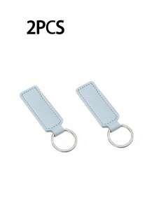 1/2/3/4/5pcs Solid Color PU Leather Keychain, Blank Keyring, Ring Bag Pendant Car Key Chain Accessories, Women Daily Gift, DIY Small Gift Supplies - Multicolor - View 26