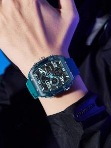 1 件 SMAEL 男士时尚桶形表盘电子表，双显示 LED 背光闹钟计时码表多功能户外运动手表 - 電子手錶 - 查看 9