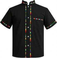 Men's Short Sleeve Mexican Guayabera Shirts Made In Mexico, Multiple Colorshalloween - 紅色 - 查看 2