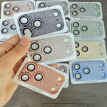 全钻相机镜头膜适用于 17 系列、17 Air、17 Pro、17 Pro Max，金属 9H 钢化玻璃相机镜头保护膜，高清透明 - 銀色 - 查看 3