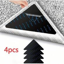 4 /8 /12 Reusable And Washable Carpet Clips - Anti-Slip Carpet Patches, Double-Sided Tape, Suitable For Home Decoration In Bedrooms, Outdoors And Porches.