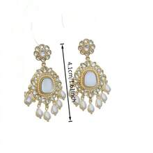 3PCS New Heavy Craft High-End Flower Tassel Earrings Fashion Multi-Layer Beaded Collarbone Chain Women's Exquisite Jewelry Set - 10-2308 White Suit - View 4