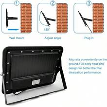 OUSIDE 2 PCS 150W Reflectores Led Exteriores,con Interruptor, IP65 Water Proof, para Jardines, Terrazas, Gimnasios, Piscinas, Canchas de baloncesto al aire libre, Garajes, Fábricas - 100.0 Vatios - Ver 4
