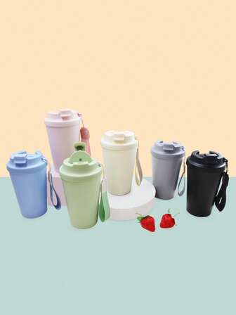 1 件，420/560 毫升高品质外观级咖啡杯，带抽绳，可手提，有密封防漏盖，颜色多样，可手洗，适合作为户外露营、运动、健身、生日、圣诞节的理想礼物