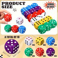 CheerCurve 3pcs, 30mm Party Theme Dice Large Opaque Jumbo Acrylic D6 Dice For Party, Craps, Table Games And Board Games - Multicolor - View 2