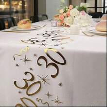 1/2pc 11inch*118/196/393inch Foil Printed Birthday Number Table Runner, Suitable For Festivals, New Year, Christmas, Halloween, Wedding, Birthday Party And Daily Use - Multicolor - View 39