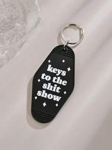 Street 1pc, Y2K/B Bohemian Style Plastic Hot Girls Hit Curbs Motel Keychain, Keychain, Hotel Chain, Car Accessories, Keychain, Backpack Pendant, Bag Charms, Birthday Gifts, Party Favors School Cute Goth - 黑色 - 查看 2