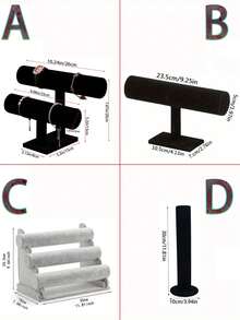 3-Layer/2-Layer/1-Layer/Vertical Jewelry Storage Display Rack, Bracelet Necklace Earring Storage Rack, Velvet Jewelry Display Rack, Single-Layer Bracelet Storage Rack, Headband Necklace Watch Bracelet Display Rack, 1-Piece Home Bracelet Storage Rack Jewelry Store Display Rack, 3-Layer Detachable