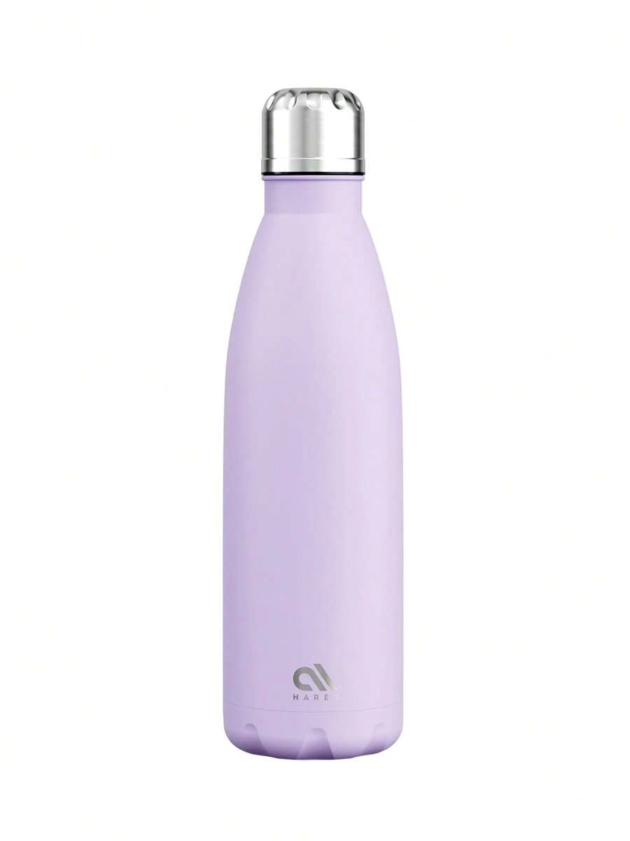 Meoky Bình đựng nước thể thao bằng thép không gỉ mờ 17oz/500ml – Bình nước giữ nhiệt hình Cola, Bình kim loại chống rò rỉ hai lớp, giữ đồ uống lạnh và nóng, Bình nước có thể tái sử dụng cho trường học, phòng tập thể dục, du lịch và thể thao - Màu tím - Xem 1