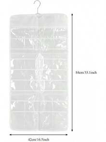 Caja de almacenamiento de joyas colgante, doble cara, material de PVC transparente, bolsa de almacenamiento transparente para colgar sobre la puerta, caja de almacenamiento de accesorios de joyas (72 compartimentos) - 1 - Ver 8