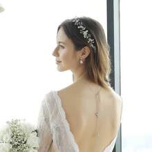 Uongeod Crystal Pearl Bridal Headband Bohemian Headpiece Leaf Hair Vine Flower Wedding Hair Accessories 1 Count Pack Of 1 Pearl