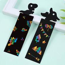 24/48pcs Magic Color Scratch Bookmarks Making Craft Kits DIY Rainbow Scratch Paper Bookmarks With Scratching Tools Ribbons Art Sets For Kids Students Party Favors Classroom Activities - Multicolor - View 8