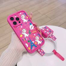 Disney Estuche de teléfono y juego de cable de datos con diseño de patrones, con licencia oficial, compatible con las series de 17, 16, 15, 14, 13, 12, 11