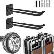 2 Piezas colgador para pared de cochera,ganchos para garaje de alta resistencia,ganchos de cochera de pared con tornillos,óxido,Antideslizantes y con Gran Capacidad de Carga,para artículos voluminosos - 2 - Ver 7