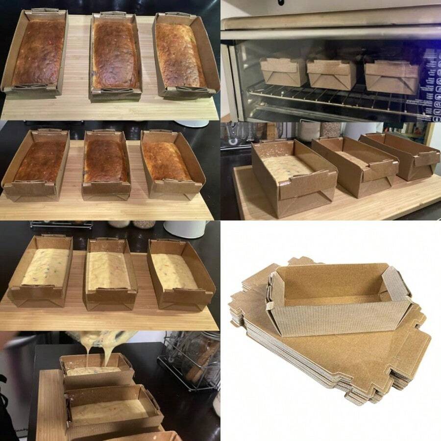 FOODWARE ROAD Molde Para Panque 18x9.5x6.5cm Papel Horneable 25 Pzs Desechable - Kraft - Ver 1