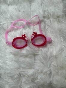 Kids Swimming Goggles - 淺粉紅色帶花 - 查看 3