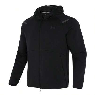 Under Armour Men's Knit Jacket, Hooded Commuter Outerwear, Unstoppable, Flc, FZ, Casual Outdoor Wear, 1379806-001